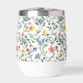 Blue Yellow Watercolor Wildflower