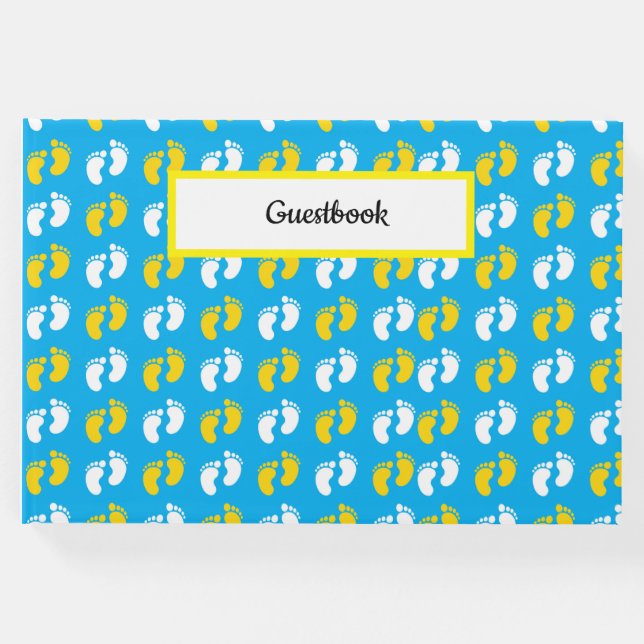 BLUE YELLOW WHITE BABY FEET GÄSTEBUCH (Vorderseite)