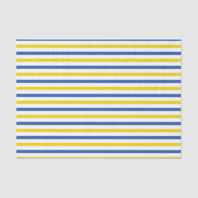 BLUE YELLOW WHITE STRIPES SEIDENPAPIER (Vorderseite)