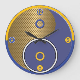 Blue Yellow Yang Wall Clock Große Wanduhr