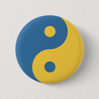 Blue & Yellow Yin und Yang Symbol Design Python Button