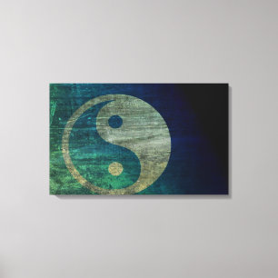 Blue Yin Yang Leinwand