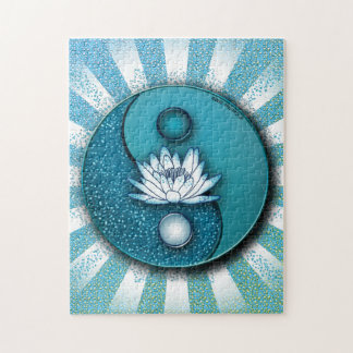 Blue Yin Yang Lotus Puzzle