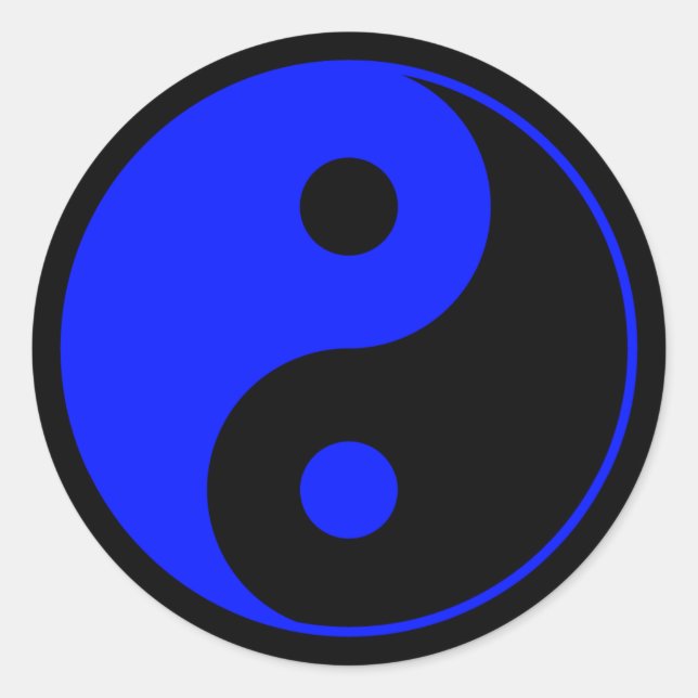 Blue Yin Yang Sticker (Vorderseite)