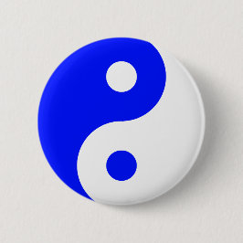 Blue Yin Yang Symbol Button