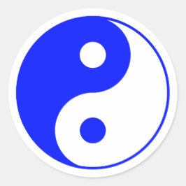 Blue Yin Yang Symbol Sticker