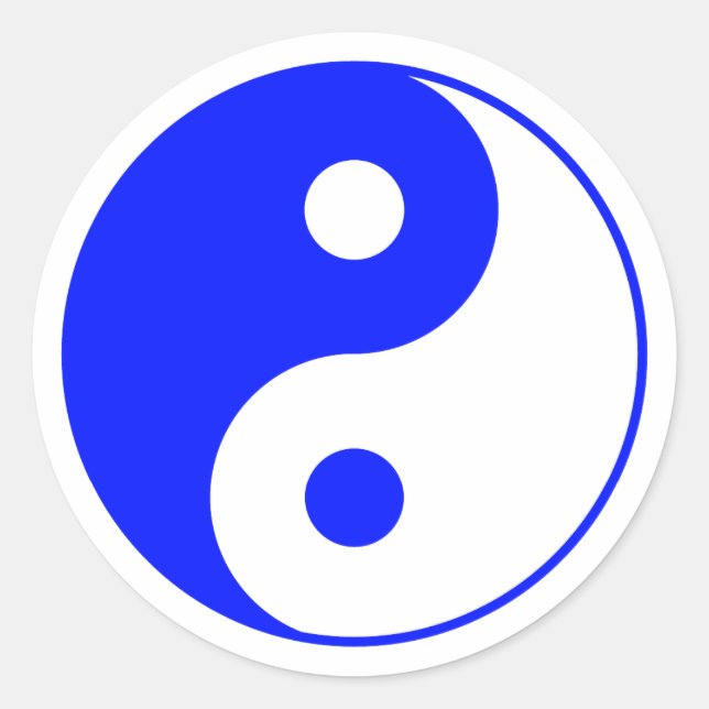 Blue Yin Yang Symbol Sticker (Vorderseite)
