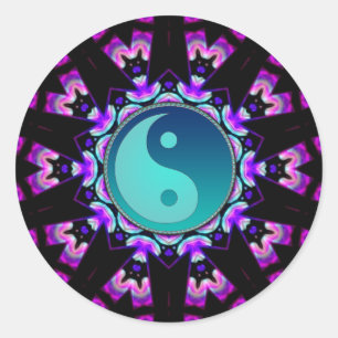 Blue Yin Yang Symbol UV-Delica Art Sticker