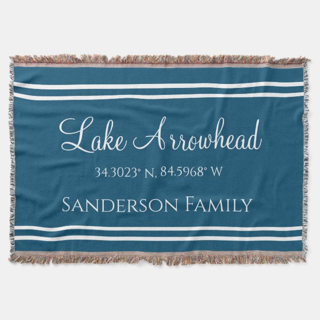 Blue Your Lake Family Name Map Koordinaten Decke (Vorderseite)