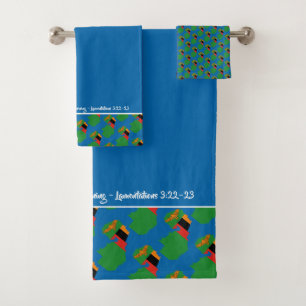 Blue ZAMBIA Scripture Christlich Lam 3:23 Badhandtuch Set