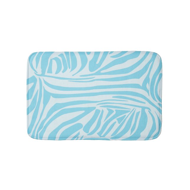 Blue Zebra Pattern Badematte (Vorderseite)