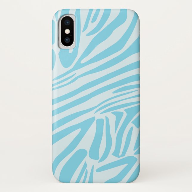 Blue Zebra Pattern Case-Mate iPhone Hülle (Rückseite)