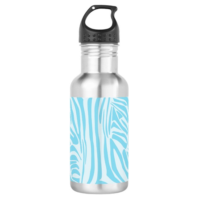 Blue Zebra Pattern Edelstahlflasche (Vorderseite)