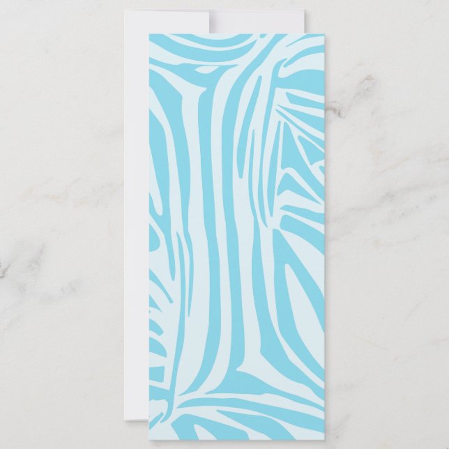 Blue Zebra Pattern Einladung (Vorderseite)