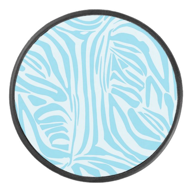 Blue Zebra Pattern Eishockey Puck (Vorderseite)