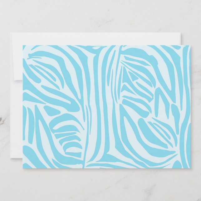Blue Zebra Pattern Feiertagskarte (Vorderseite)