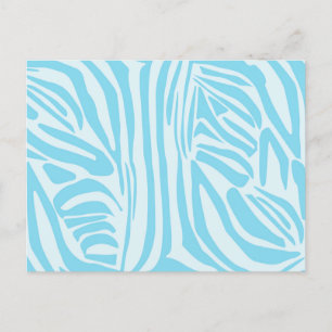 Blue Zebra Pattern Feiertagspostkarte