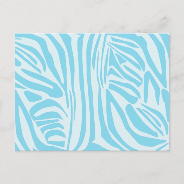 Blue Zebra Pattern Feiertagspostkarte (Vorderseite)