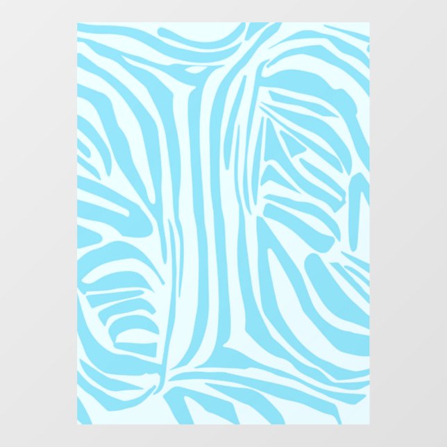 Blue Zebra Pattern Fensteraufkleber (Blatt)