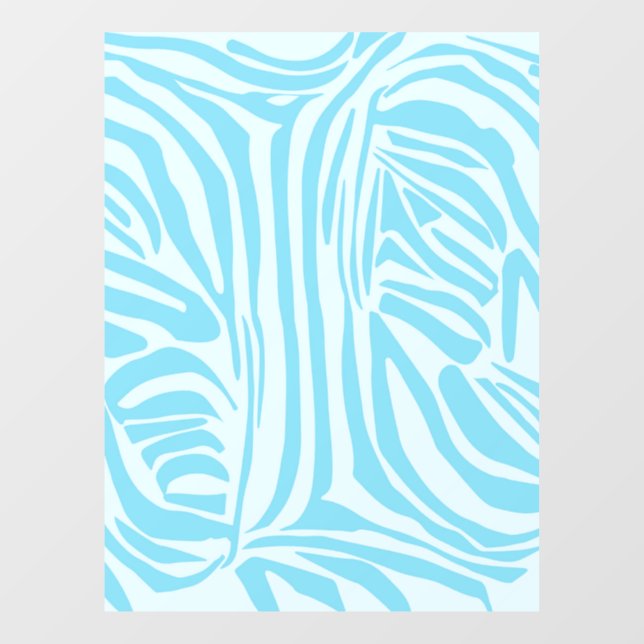 Blue Zebra Pattern Fensteraufkleber (Blatt)