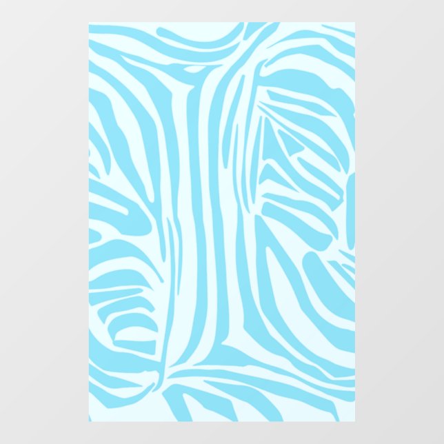 Blue Zebra Pattern Fensteraufkleber (Blatt)