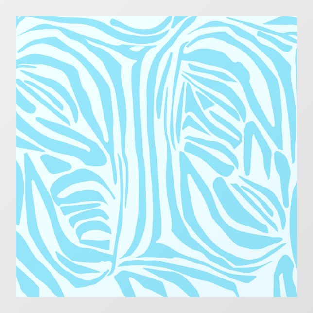 Blue Zebra Pattern Fensteraufkleber (Blatt)