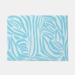 Blue Zebra Pattern Fußmatte