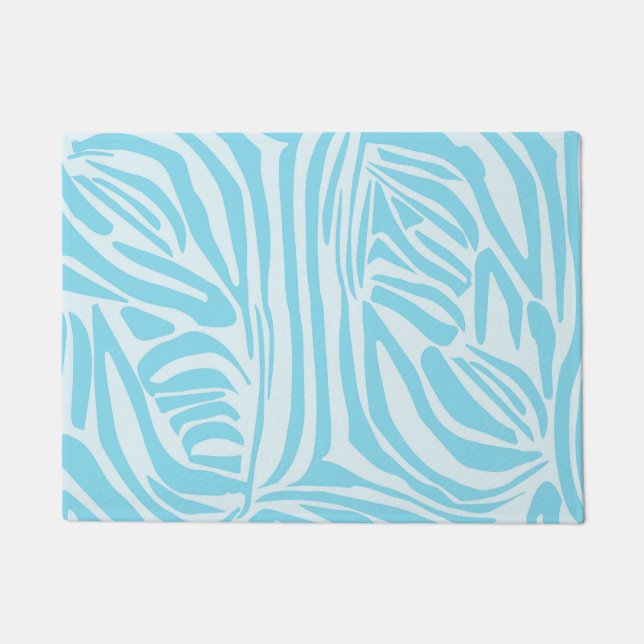 Blue Zebra Pattern Fußmatte (Vorderseite)