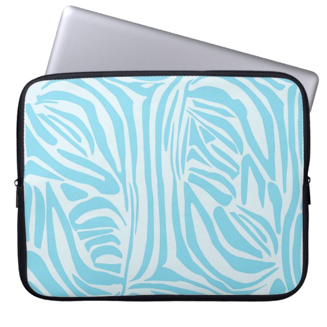 Blue Zebra Pattern Laptopschutzhülle (Vorderseite)