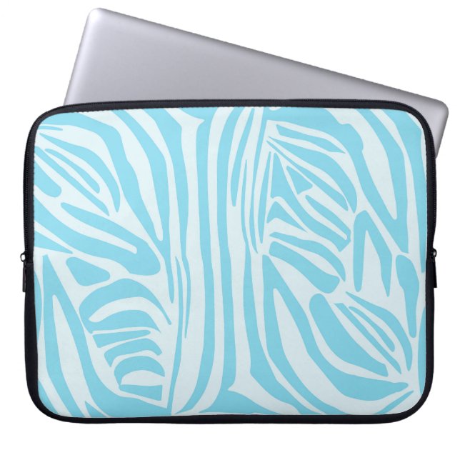 Blue Zebra Pattern Laptopschutzhülle (Vorderseite)