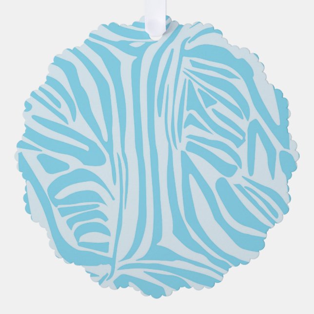 Blue Zebra Pattern Ornament Karte (Vorderseite)