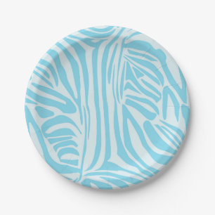 Blue Zebra Pattern Pappteller
