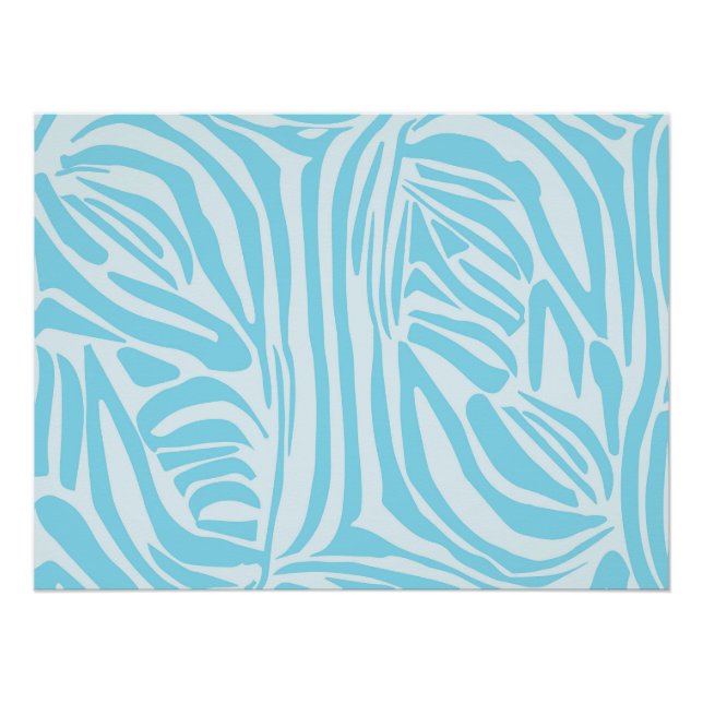 Blue Zebra Pattern Poster (Vorderseite)