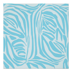 Blue Zebra Pattern Poster