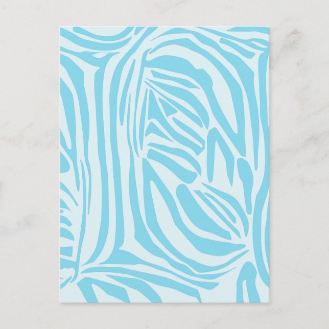 Blue Zebra Pattern Postkarte (Vorderseite)