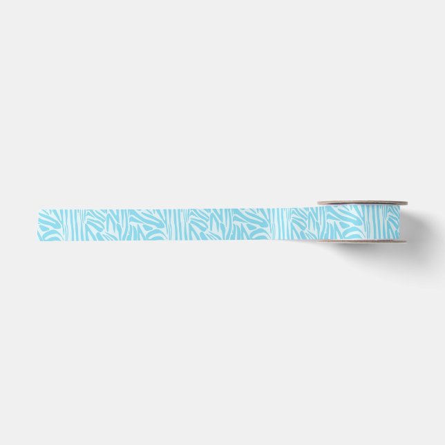 Blue Zebra Pattern Satinband (Vorderseite)