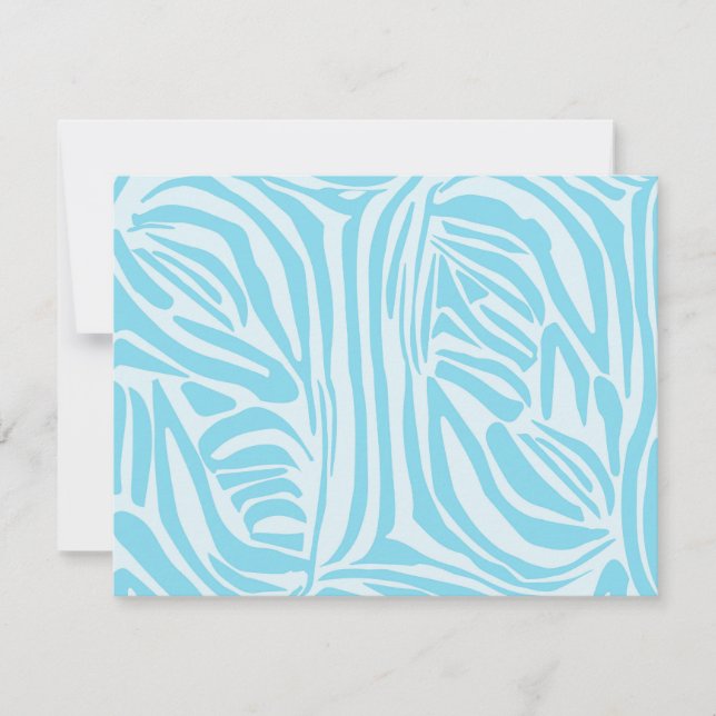 Blue Zebra Pattern Save The Date (Vorderseite)