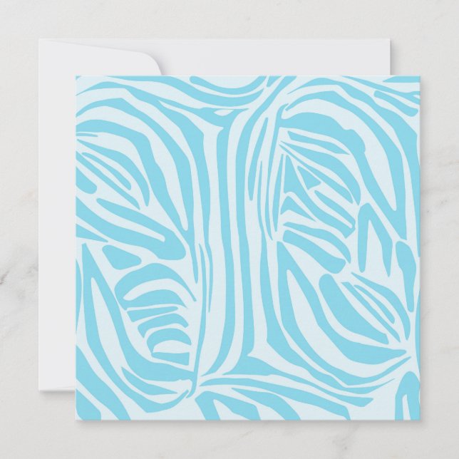 Blue Zebra Pattern Save The Date (Vorderseite)