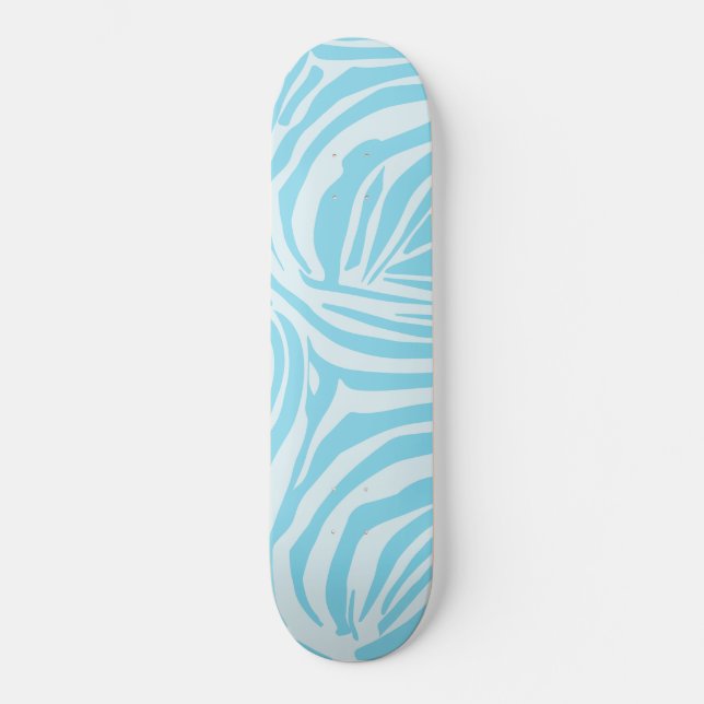 Blue Zebra Pattern Skateboard (Vorderseite)