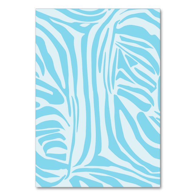 Blue Zebra Pattern Tischnummer (Vorderseite)