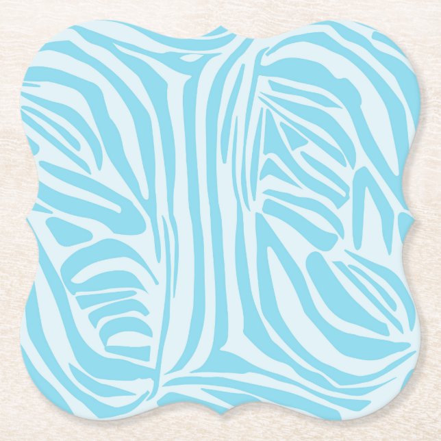 Blue Zebra Pattern Untersetzer (Vorderseite)