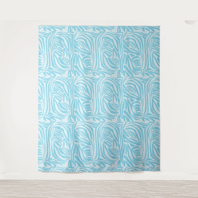 Blue Zebra Pattern Wandteppich (Vorderseite)