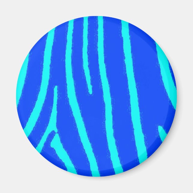 Blue Zebra Print Magnet (Vorne)