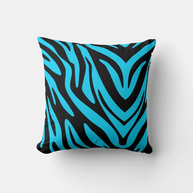 Blue Zebra Stripe Kissen (Vorderseite)