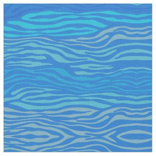 Blue Zebra Stripe Stoff
