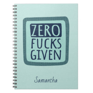 Blue Zero F*s schenkte Spiral-Notebook Notizblock