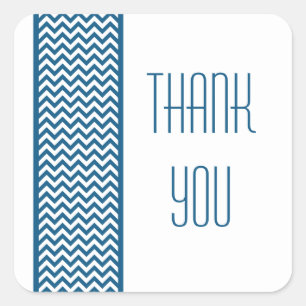 Blue Zickzack Border Danke Stickers