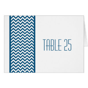Blue Zickzack Border Tischnummer Card