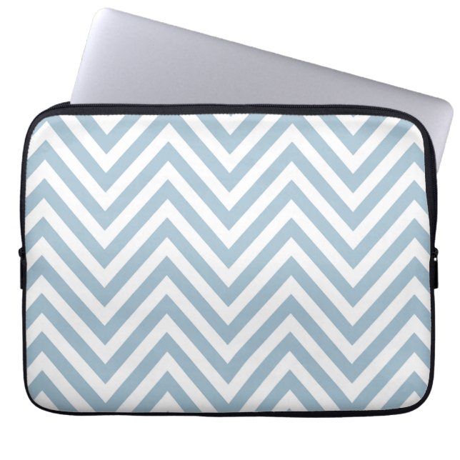 Blue Zickzack Laptop Sleeve (Vorderseite)