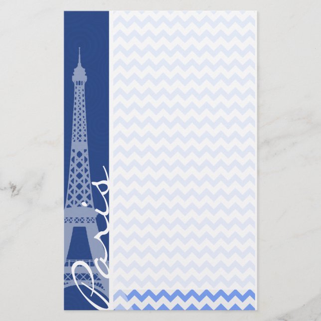 Blue Zickzack; Paris Briefpapier (Vorderseite)